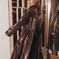Metallic leather coat