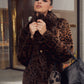 ANIMAL PRINT FAUX FUR COAT