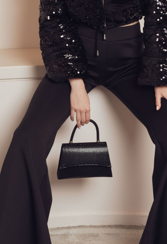 METALLIC HANDLE HANDBAG