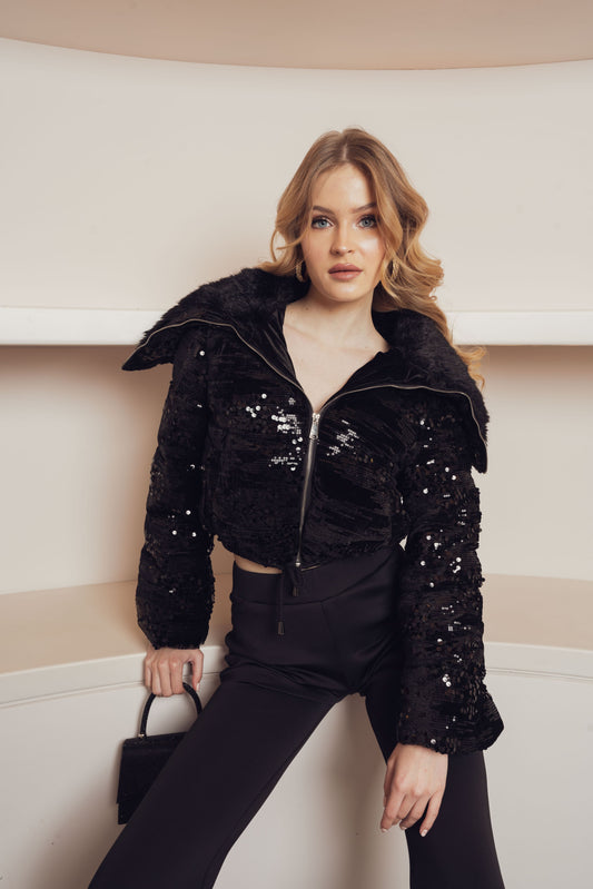 SEQUIN FRINGE JACKET