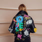 LEATHER JACKET WITH FUNKY PRINTED