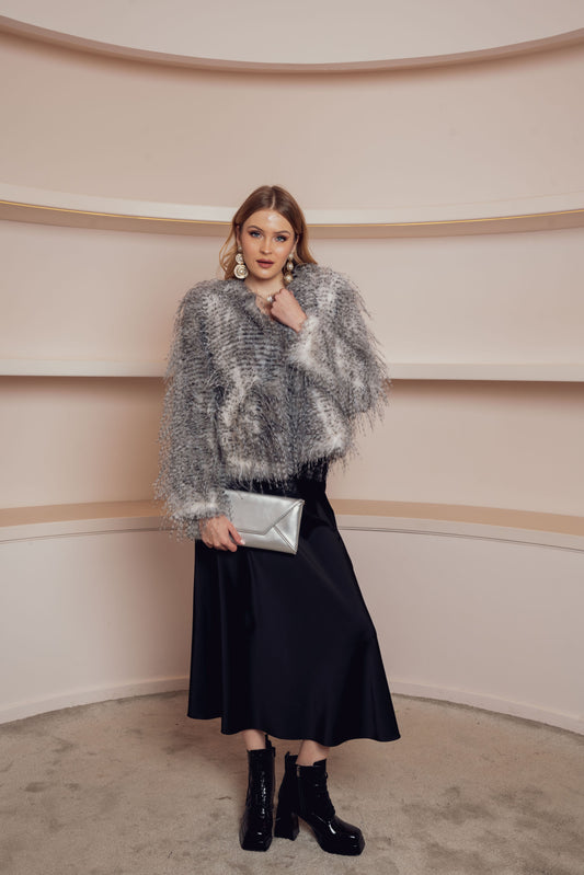 SHORT FAUX FUR COAT