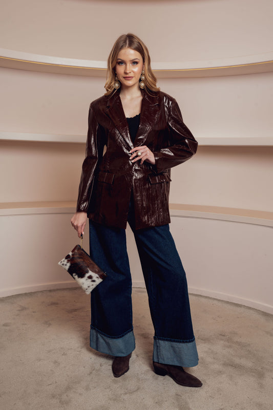 LEATHER EFFECT COAT