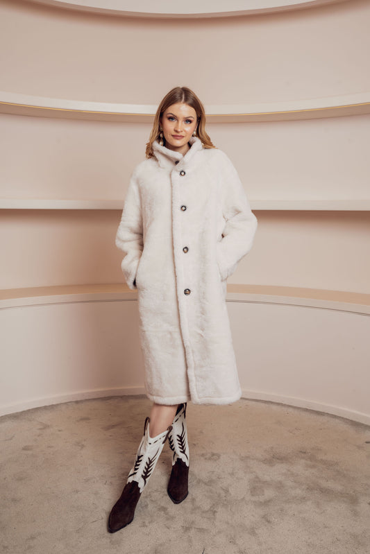 LONG FAUX FUR COAT