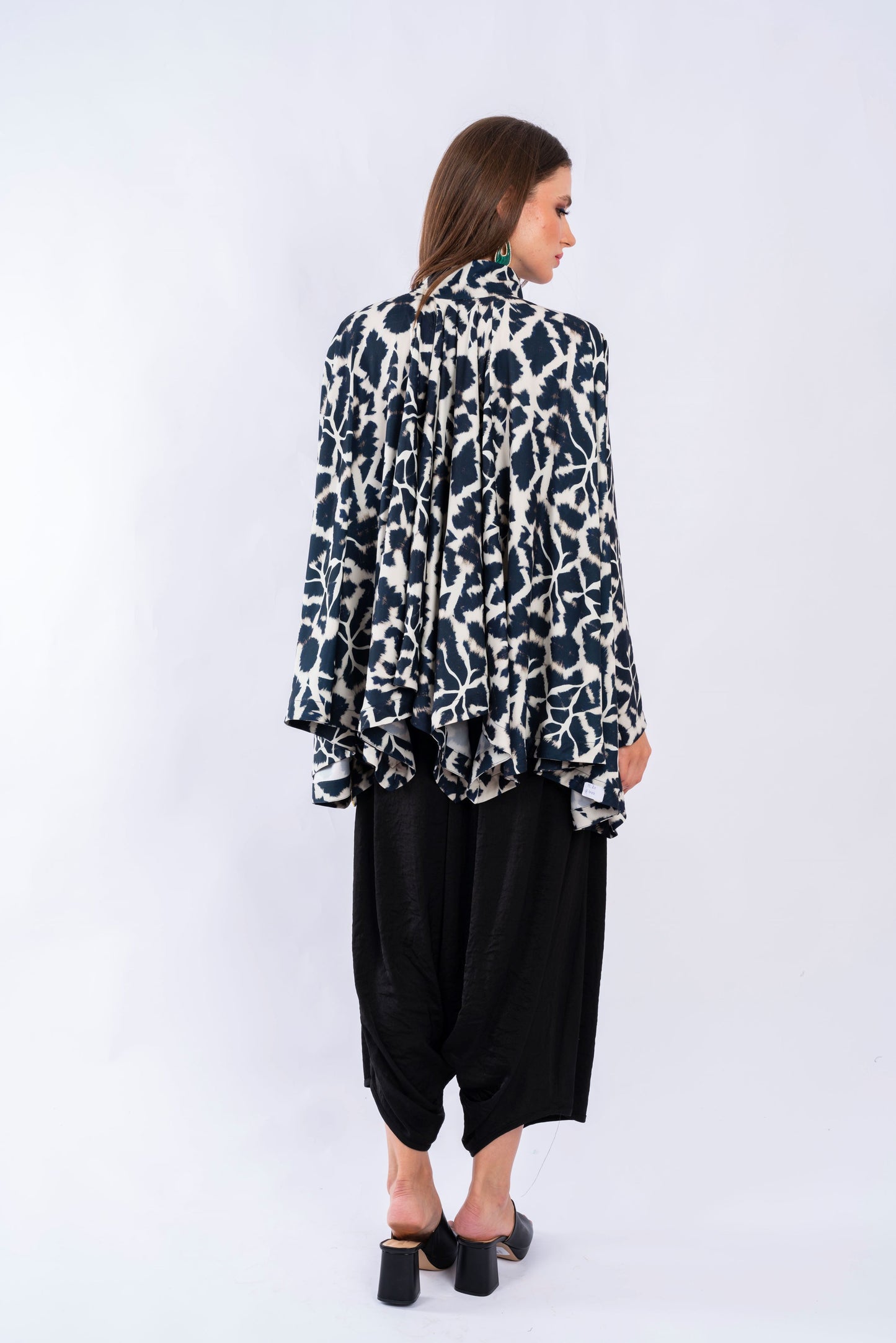 DRAPED ANIMAL PRINT TOP