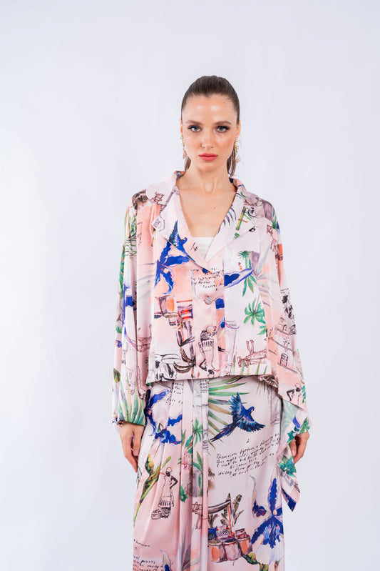 TROPICAL PRINT BLAZER