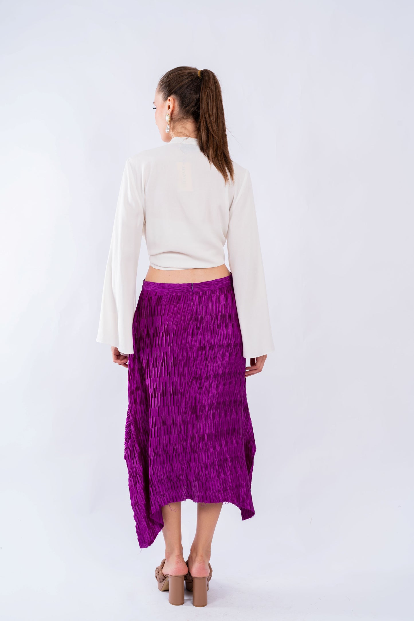 SATIN MIDI SKIRT