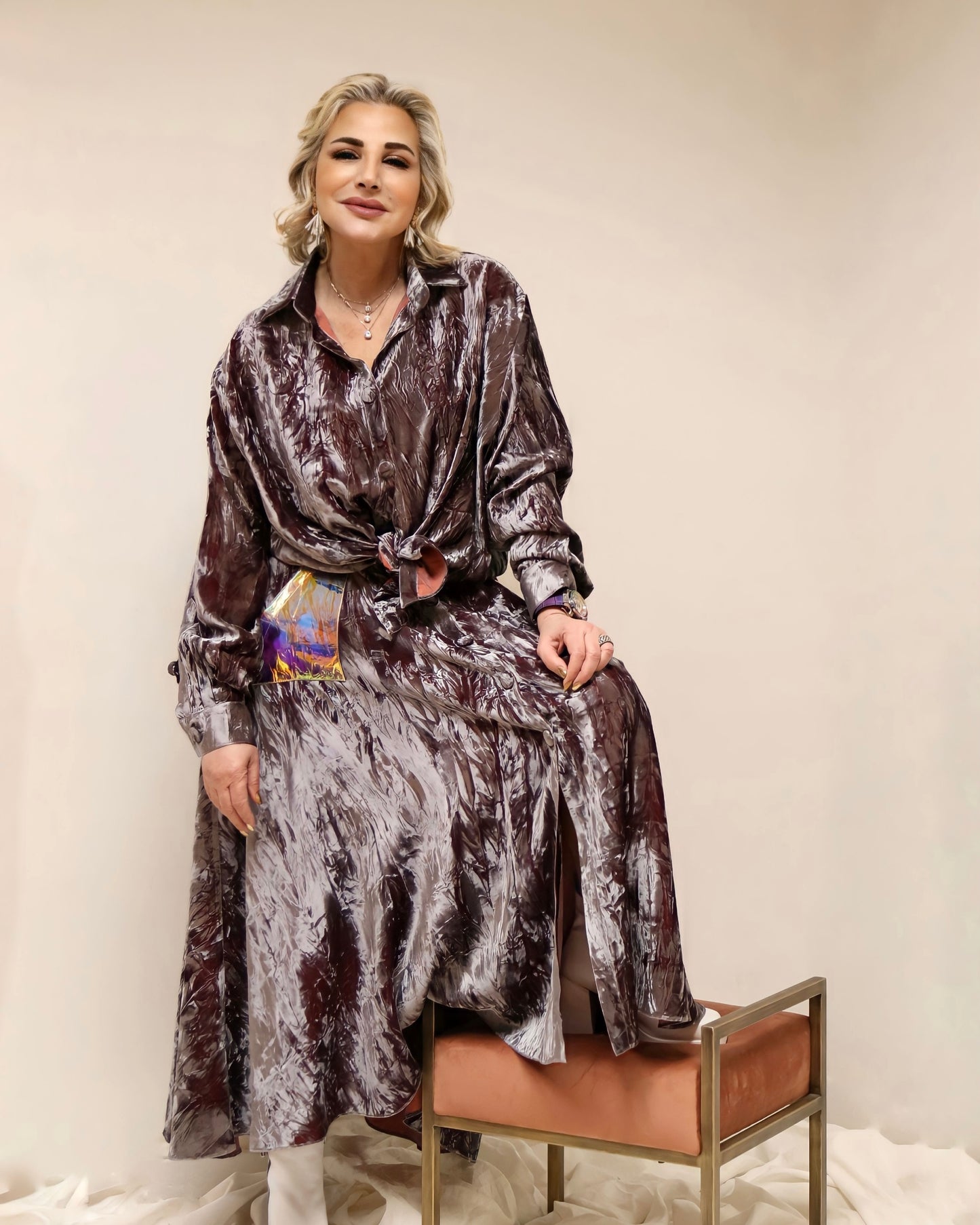 Velvet Shirt Dress