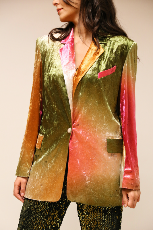 Multicolour Velvet Blazer