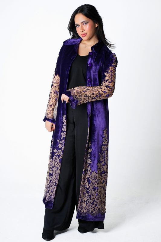 Royal Mauve Velvet Kaftan