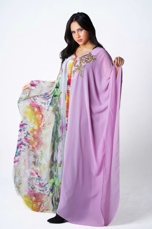 Half n Half Chiffon Kaftan Dress